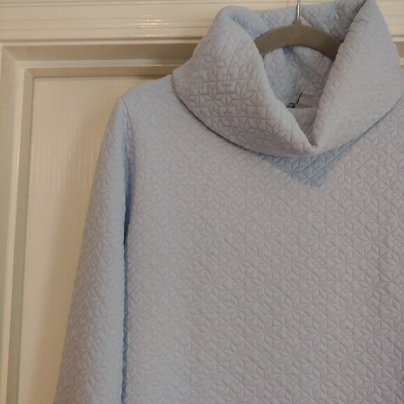 J. Crew Quilted Snowflake Pullover Tunic Cowl Neck Gentle Sea Holiday Soft L - Picture 4 of 15